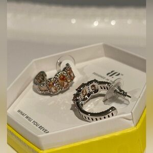 BP Dark Smokey & Smokey Topaz Hoop Earrings